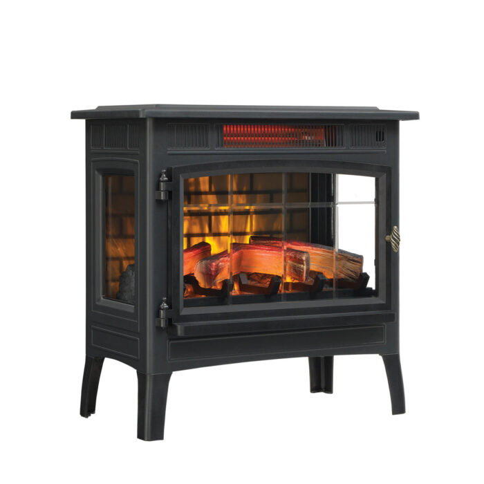 Duraflame 3D Black Infrared Electric Fireplace Stove with Remote Control